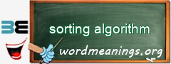 WordMeaning blackboard for sorting algorithm